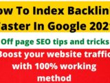 how to index backlinks fast in google |rank website on google in 7 days |  SEO tutorial for beginner